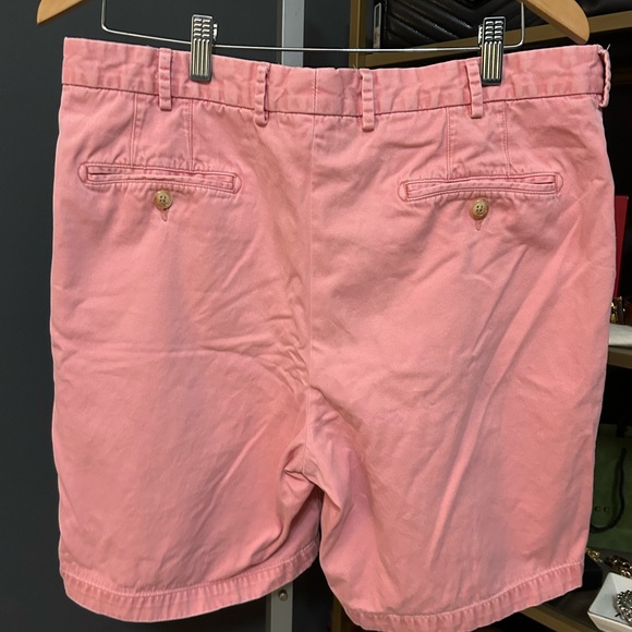 Peter Millar Flat Front Shorts Pima Cotton Salmon Pink Size 36 - Picture 3 of 6